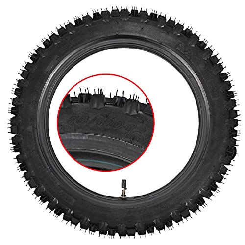 Trkimal 80/100-12 Rear Tire Inner Tube Assembly Tyre for Motocross Off Road Dirt Pit Bike (80/100-12) - size: 80-100-12