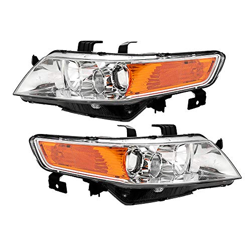 Pair of Headlights Assembly LH+RH Replacement for Acura 2004-2005 - color: Chrome