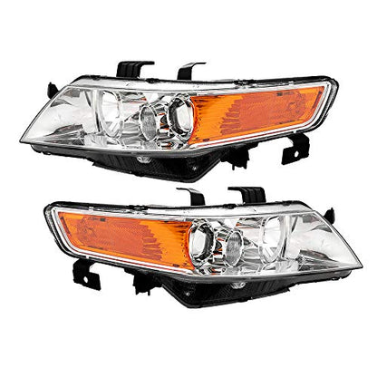 Pair of Headlights Assembly LH+RH Replacement for Acura 2004-2005 - color: Chrome