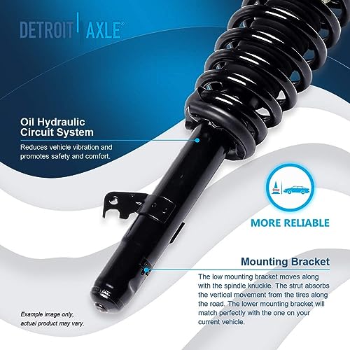 Detroit Axle - FWD Front Steering Knuckles Wheel Hub Bearings Struts Rear - size: 6AQU47650/ strut shock sway kit