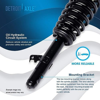 Detroit Axle - FWD Front Steering Knuckles Wheel Hub Bearings Struts Rear - size: 6AQU47650/ strut shock sway kit