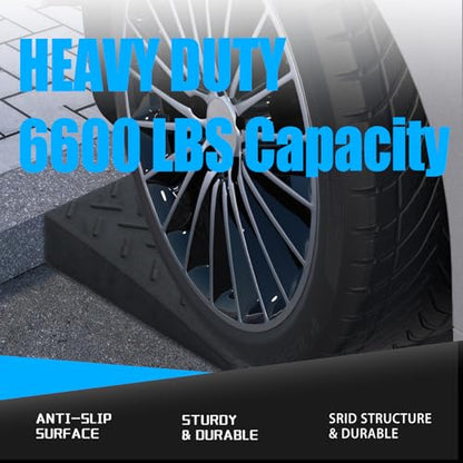 2 Pack 1.2'' Rise Rubber Curb Ramp Heavy Duty Loading Rubber Curb Ramps - size: 1.2" H