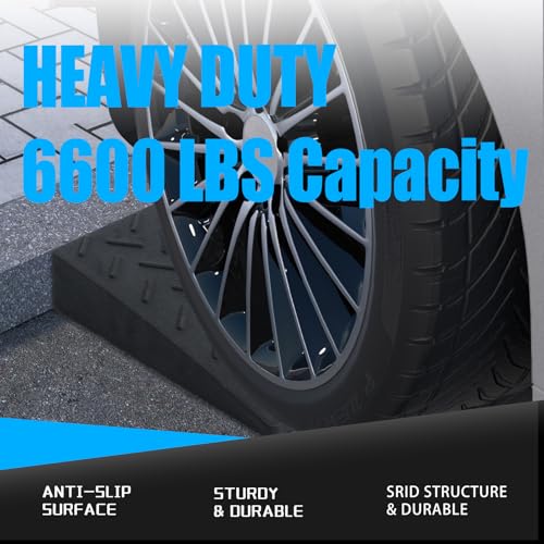 2 Pack 1.2'' Rise Rubber Curb Ramp Heavy Duty Loading Rubber Curb Ramps - size: 1.2" H