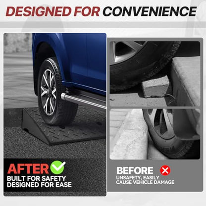5.5" Rise Rubber Curb Ramp for Forklift, Driveway Sidewalk, Heavy Duty Car - size: 5.5" Rise