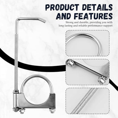 2.5 Inch Exhaust Hangers,Heavy Duty Adjustable 2.5 Exhaust Clamp with Muffler Hanger for Muffler Pipe Vibration Damping and Fixing,Universal Exhausts Hanger Rod Car Accessories - color: 2.5in