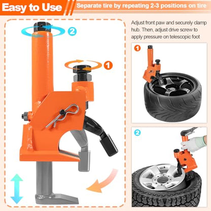 LAIKOU Manual Tire Bead Breaker for 38"-42" Tires Changer Tool w Rubber Pad
