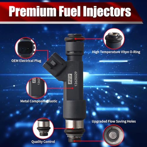 Set of 4 Fuel Injectors 12625029 FJ985 832-11215 Replacement - size: FJ985