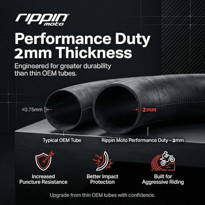 Rippin Moto 80/90-18 (3.00/3.25-18) Motorcycle Inner Tube, 2mm, TR4 Valve