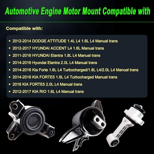 Engine Motor Mount fit Hyundai Accent/Kia Rio 12-17,Elantra 11-16 - size: 2012-2014 Attitude 1.4L/1.6