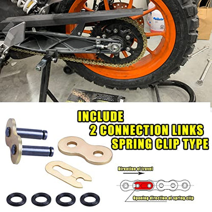 Gold 520 X-Ring Chain + Chain Breaker,114 Links With Connecting Master Link - size: 114