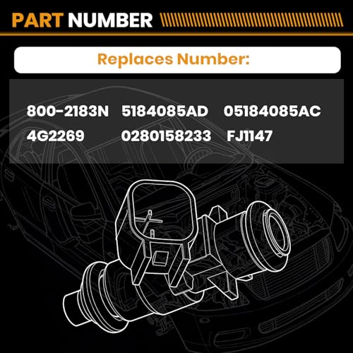 Fuel Injectors 0280158233 Compatible with Dodge Chrysler Jeep VW Ram 3.6L - size: 0280158233 6P