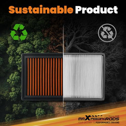 maXpeedingrods MX-3080 High-Flow Engine Air Filter Washable Reusable - size: MX-3080