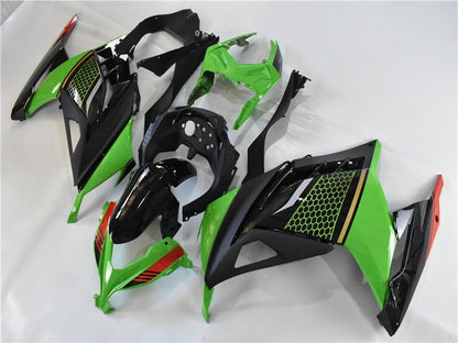 US STOCK Green Black Red Fairing Fit for Kawasaki Ninja 2013-2017 EX300 - color: 009 Green Black Red