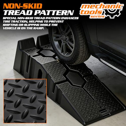 MoNiBloom Car Ramps Set of 2, Heavy-Duty 2.5 Ton (5000 lb)