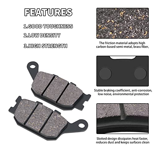 Brake Pads Front and Rear Compatible with Honda VTX1300 VTX 1300 C R S Retro 2003-2006/VT1100C2 VT1100 C2 Shadow 1100 ACE Sabre 1995-2007/VT1300 CXA Fury (Non ABS Model) / VTX 1300S Retro/C/R/T