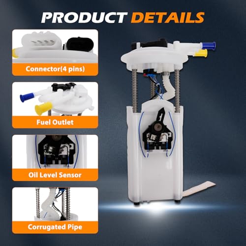 E3508M Fuel Pump Module Assembly Suitable for Escalade Tahoe Yukon V8 4.8L/5.3L/6.0L OE P74832M, SP61321M, 67307, FG0324 - size: E3508M-size: 43cm