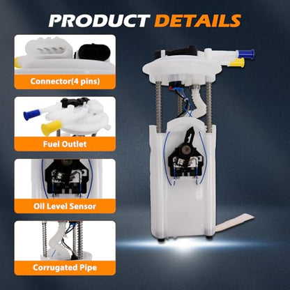 E3508M Fuel Pump Module Assembly Suitable for Escalade Tahoe Yukon V8 4.8L/5.3L/6.0L OE P74832M, SP61321M, 67307, FG0324 - size: E3508M-size: 43cm