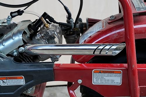 JMCHstore Header Exhaust Pipe Kit for Coleman CT100U CC100X 98cc Predator 79cc 3HP Engine, Massimo MB100 79cc Mini Bike, 154F 3.0 hp Engine Parts (Sliver) - color: Sliver