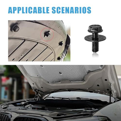 Ohleats 35 PCS Car Engine Under Cover Splash Shield Guard Body Bolts, Auto Bumper Extruded U-Nuts Clips Kit, Fender Liner Push Retainer Fastener Rivet Clips, Car Accessories - color: 35 PCS