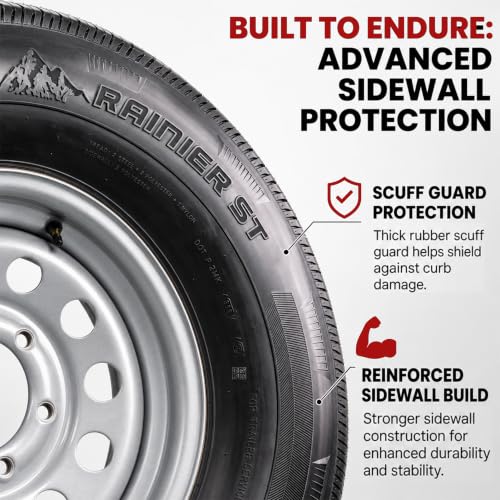 eCustomrim 2 Pack Radial Trailer Tire Rim Assembly ST225/75R15 6 Lug Silver