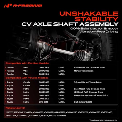 A-Premium Front Right Passenger Side CV Axle Shaft Assembly - style: Front Passenger Side
