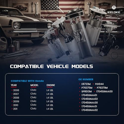 KELOKE Electric Fuel Pump Module Assembly Compatible with Honda - color: E8723M