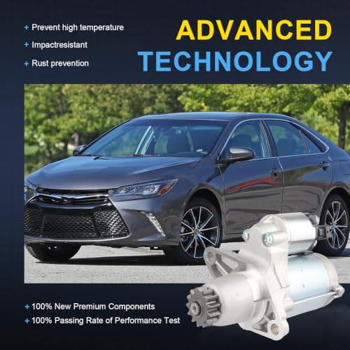 17825 New Starter Motor Replacement for Toyota Camry 02-17 Sienna 04-16 Highlander 04-19 RAV4 06-18 Solara 02-08 Avalon 05-18, Lexus RX330 RX350 ES330 ES350 NX200t, Scion XB TC, Pontiac Vibe - color: 17825