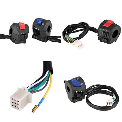 Complete Motorcycle Handlebar Control Kit Universal Fit with Turn Signals Horn Headlight Switches for All Motorcycles