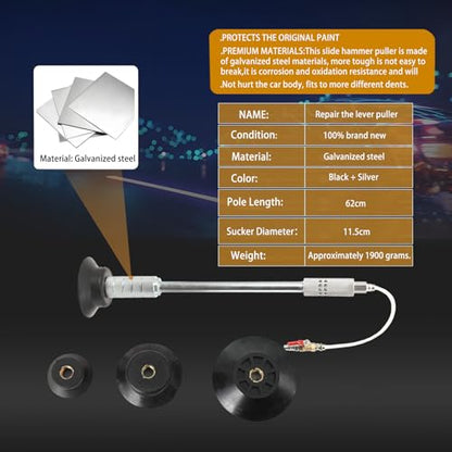 Upgraded Car Dent Puller Air Pneumatic Dent Puller 3 Suction Cups - size: 3 Cups