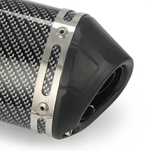 Universal 1.5" Inlet Exhaust Muffler With Removable DB Killer Slip On Dirt Street Bike Motorcycle Scooter - Carbon Fiber Color