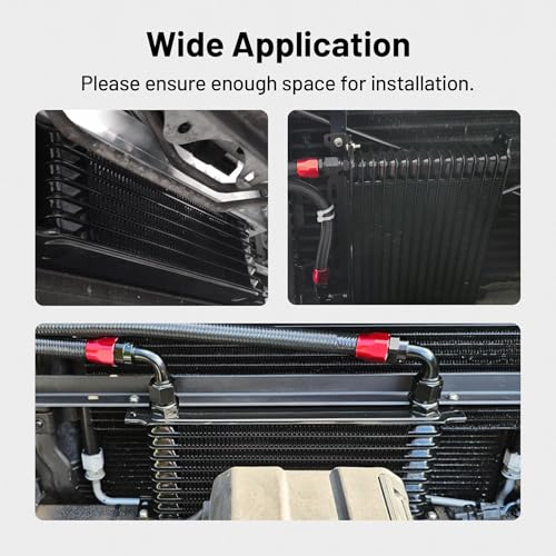 EVIL ENERGY 15 Row Oil Cooler Kit, 10AN Engine Cooler Radiator Universal - size: 15 Row