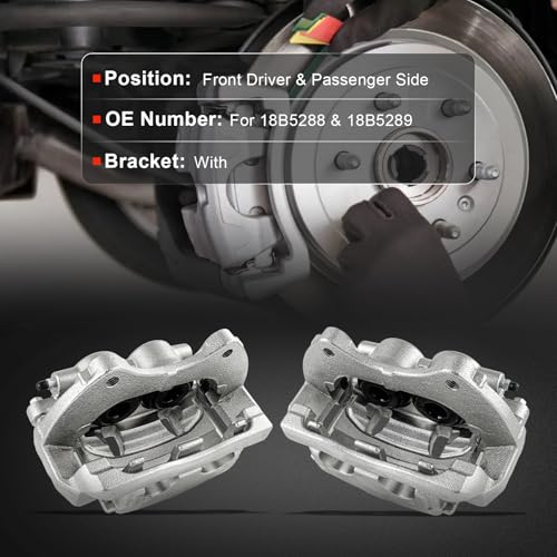 cciyu Front Left & Right Brake Calipers With Bracket 18B5288 18B5289 - size: Front[18B5288+18B5289]