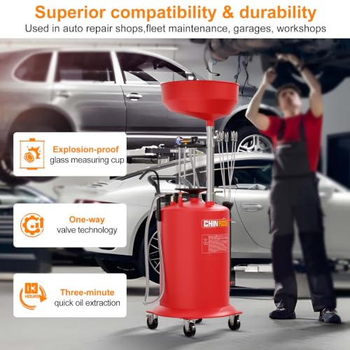 18.5 Gal Oil Drain Extractor and 10 Liter Glass Measuring Cup Red - size: 5701-R