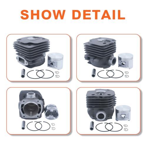 52mm Big Bore Top End For Husqvarna 372XP 365 371 362 365 Chainsaw Cylinder Part, Cylinder Piston Kit, Spark Plug, Decompression Valve, Needle Bearing, Cylinder Base, Crankcase Gasket