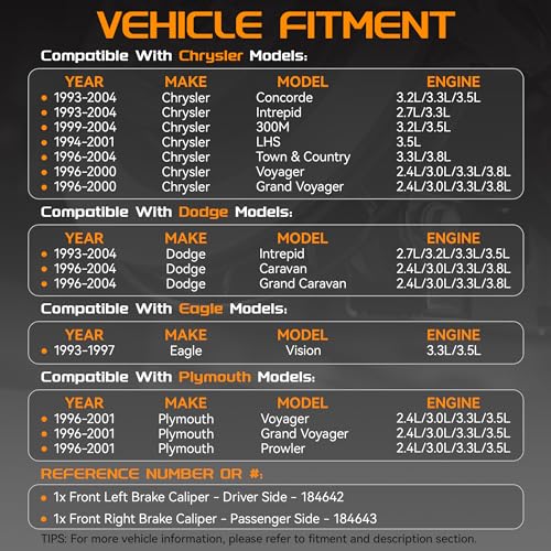 Brtec Front Left & Right Disc Brake Caliper Assembly, Replace 184642 184643 - size: 184642+184643