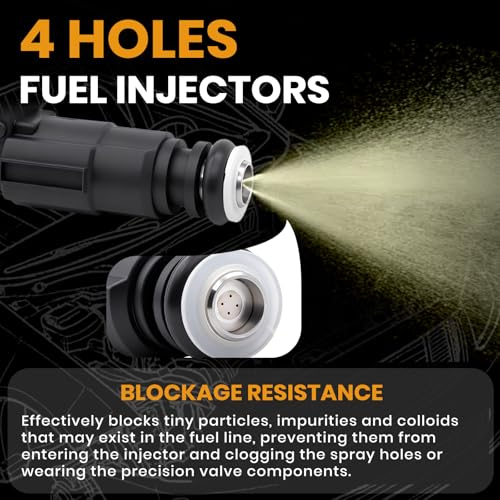 Fuel Injectors 0280155784 Compatible with Jeep Dodge Ram 4.0L 5.2L - size: 0280155784 6P