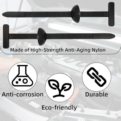 200pcs Nylon Universal Cable Tie Buckle for Car Heavy Duty Auto Body Fasteners With Buckles Plastic Rivet Zip for Bumper Fender Liner & Door Panel One-Way Locking Includes Cutting Pliers