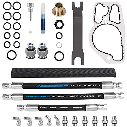 High Pressure Oil Pump HPOP Hoses Lines Kit & Crossover Line & Master Service Kit for Ford 7.3L Powerstroke Diesel engines F-series E-series Excursion 1999 2000 2001 2002 2003 - style: HPOP Hoses Lines Kit+HPOP Master Service Kit