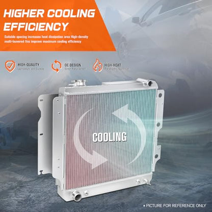 3-Row Full Aluminum Racing Radiator Compatible with 87-06 Jeep Wrangler YJ/TJ 2.4-4.2
