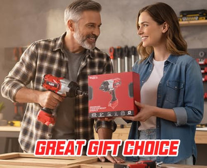Cordless Impact Wrench 3/4" Compatible with Milwaukee 18V Battery, 1850Ft-lbs(2500N.m) High Torque Impact Gun Heavy Duty, Brushless Electric Power Impact Driver with 4 Speed Modes & LED Work Light - size: 3/4" 2500NM Compatible with Milwaukee