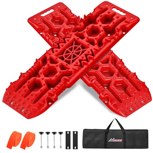 Nilight Recovery Off-road Traction Boards with Jack Lift Base 2 Pcs Red - color: Red, size: Traction Boards w/Jack Lift Base