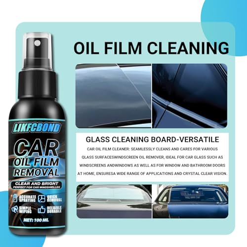 Oil Film Remover Spray for Car Windows 100ml, Shower Door Cleaner