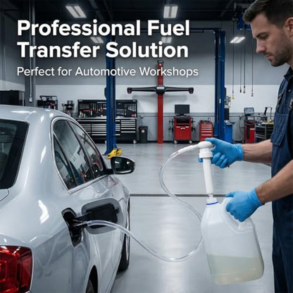 30cc Car Fluid Transfer Pump, Hand Pumps for Gallon Bottles & Wide Mouth Quart Bottles, Automotive Transmission Fluid Pump Transfers Gear Oil, Antifreeze and Differential Fluids (White)