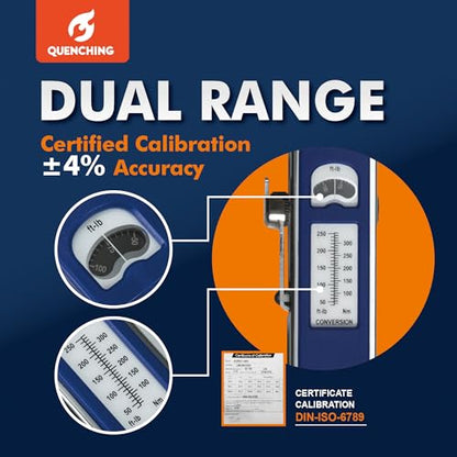 QUENCHING Torque Wrench 1/2 Inch Drive, Split Beam Design with ±4% Accuracy, Dual Scale ft-lb & Nm, 15° Flex Head, CR-V Steel, Pre-Calibrated, with Storage Case - size: 1/2"DR. 40-250 FT-LB