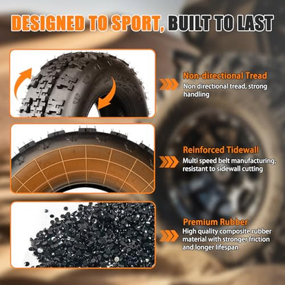 TRIPOWER 21x7-10 ATV Tires 21x7x10 All Terrain Tire Sport Quad Trail Mud Sand Off-Road Tires, 4PR, Tubeless, Set of 2 - size: 21x7x10
