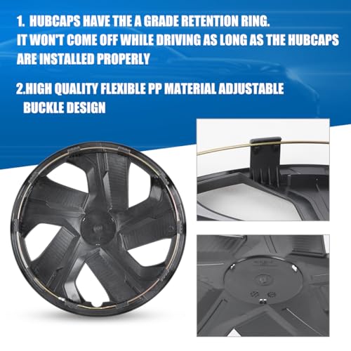 Winjet 15 Inch Premium Universal Hubcaps PP Material Wheel Cover Replacement R15 Hub Caps Universal,Auto Tire Replacement Exterior Cap Snap On Car Truck SUV(15 Inch,Set of 4,Matte Black) - color: Matte Black(5180-BP-15), size: 15 inch