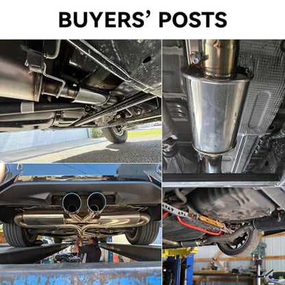 Resonator, 3'' Inlet & Outlet Ultra Quiet Resonator, 304 Stainless Steel Performance Exhaust Muffler