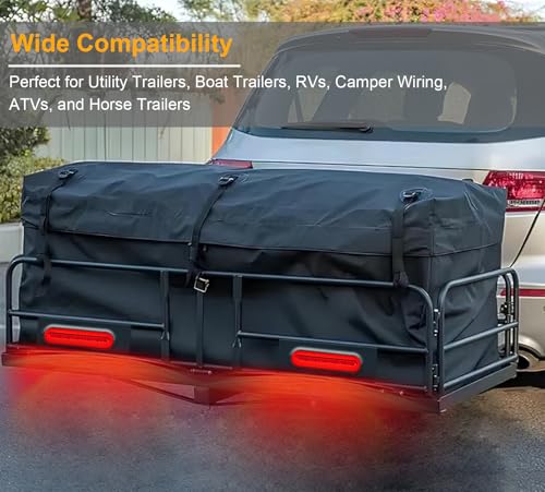 Kinstecks 4Pin Plug Tailight 1 in 2 Trailer Tail Light 58LED Truck Tail light Turn Signal Lights Brake Lights Driving Lights with Wiring Harness Kit for Trailer Truck RV Pickup SUV RV Van LED Red