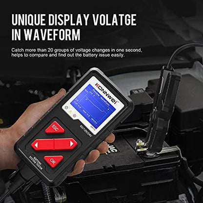 KONNWEI KW710 Car Battery Tester 6V 12V 24V, Battery Load Tester Automotive 100-2000CCA Digital Auto Battery Analyzer Alternator Starter Tester for Car Truck Motorcycle Marine ATV SUV - color: KW710