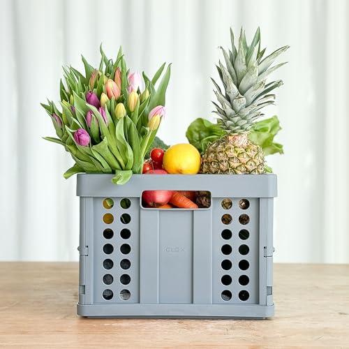 Clax® crate | folding box | basket | 48 qt (12 gal) | grey - color: grey